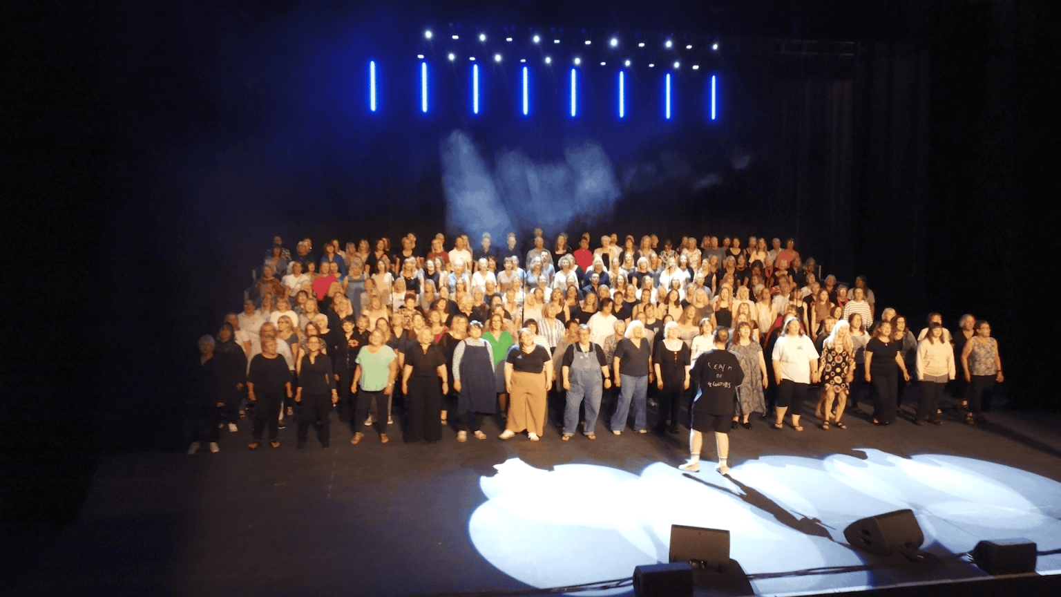 drone shot of stage performers Mayflower Theatre Hampshire drone services