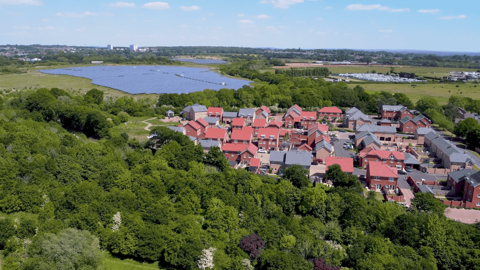 hampshire drone shot of sun-lit properties dorset drone services