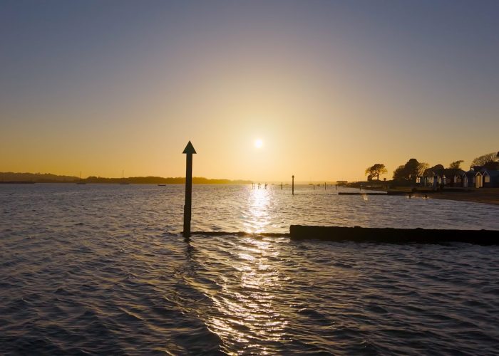 Hamworthy Park Poole low drone shot over water drone services Dorset Hampshire