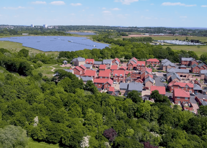 hampshire drone shot of sun-lit properties dorset drone services